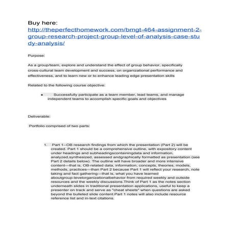 BMGT 464 ASSIGNMENT 3 ORGANIZATIONAL LEVEL OF ANALYSIS