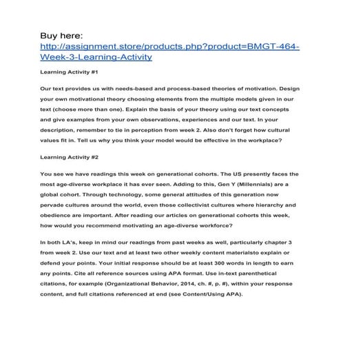 BMGT 464 Week 3 Learning Activity