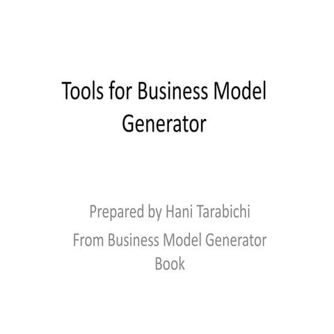 Business Model Generator Tools