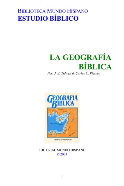La Geografia Biblica