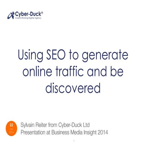 "Using SEO" presentation from Sylvain Reiter @ Business Media Insights 2014 i...