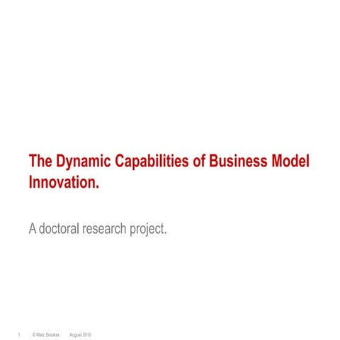 Business Model Innovation Research Project