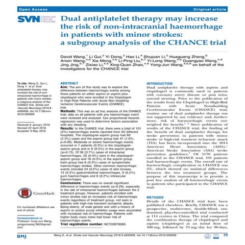 DUAL ANTIPLATELET THERAPY IN STROKE | PDF