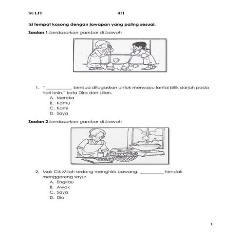 Peperiksaan Akhir Tahun Bahasa Malaysia Tahun 3