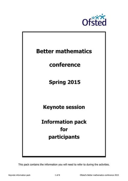 Better mathematics workshop pack spring 2015: secondary
