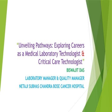 Unvelling pathways: Exploring careers as a medical laboratory technologist & ...