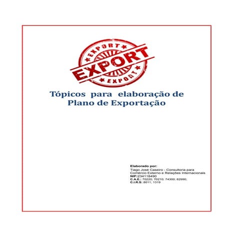 O plano de exportacao | PDF