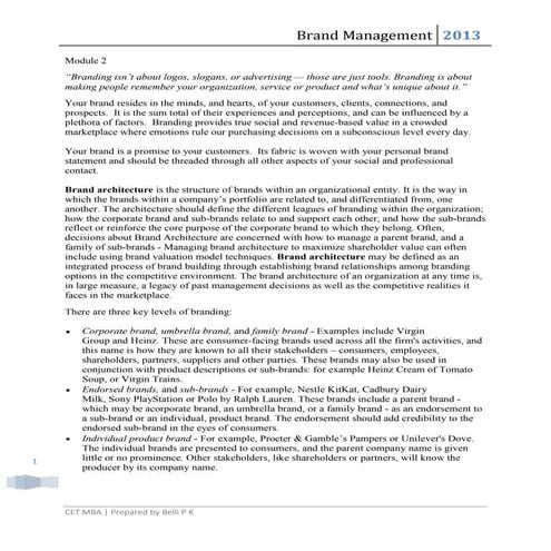 Brand Management Module 2 notes