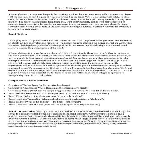 Brand Management Module 3 notes