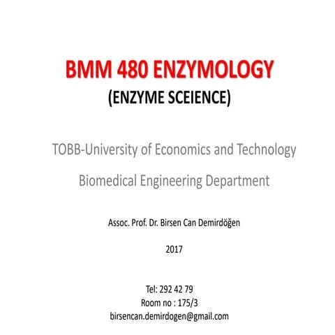 Bmm480 Enzymology lecture-1