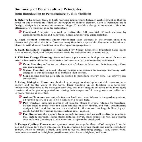 Bill Mollison principles summary