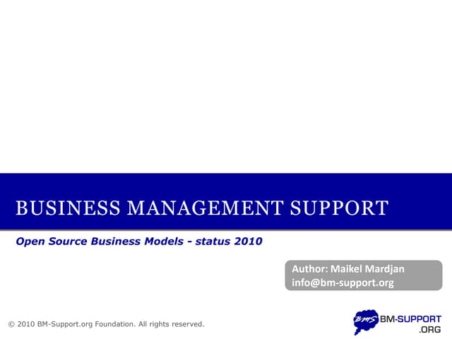 Open Source Business Models