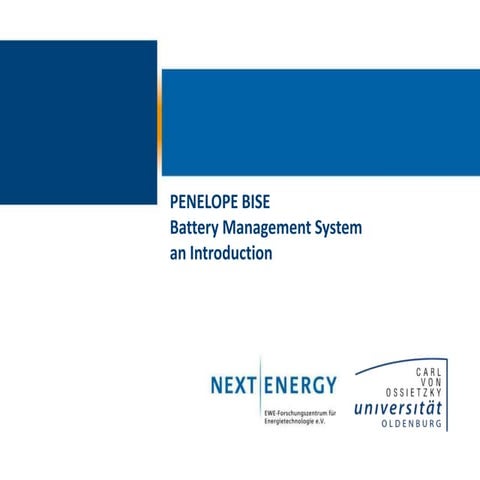 Battery Management System Introduction - Penelope Bise - June 2013