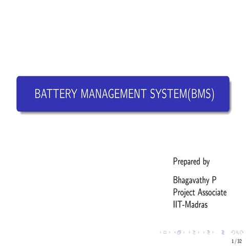 BATTERY MANAGEMENT SYSTEM (BMS) IN ELECTRIC VEHICLES