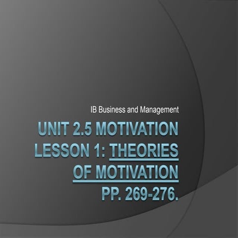 Bm Unit 2.5 Motivation