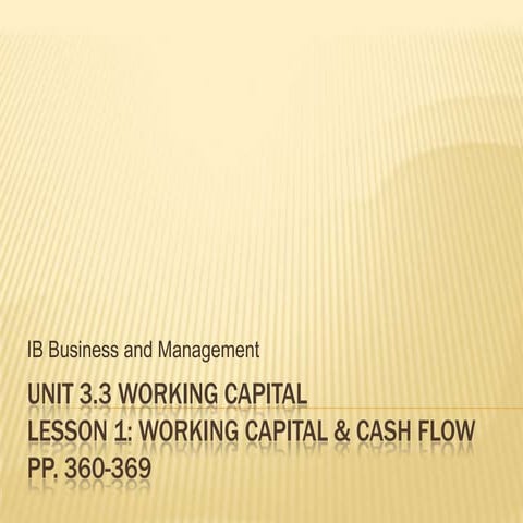 Bm Unit 3.3 Working Capital