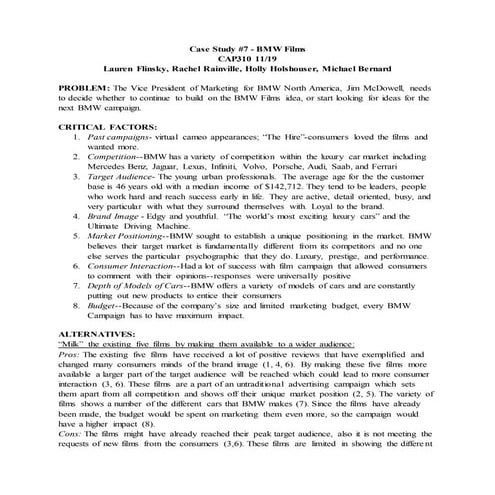 BMW case study
