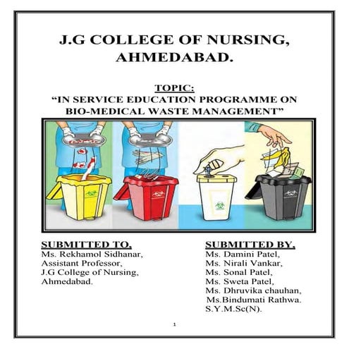 In Service Education Program on Bio Medical Waste plan -word file use for ISE...