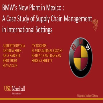 Analysis of BMWs Global Supply Chain Network - its production ...