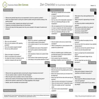 Business Model Zen Checklist
