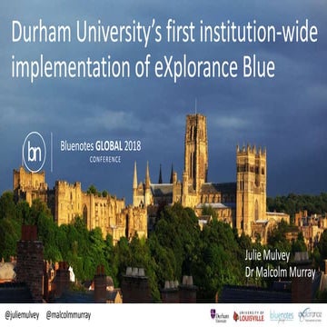 Durham University’s first institution-wide implementation of eXplorance Blue