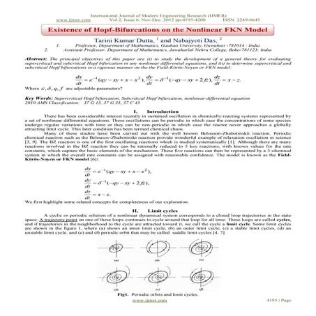 Existence of Hopf-Bifurcations on the Nonlinear FKN Model