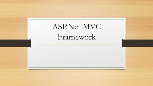 ASP.Net MVC Framework