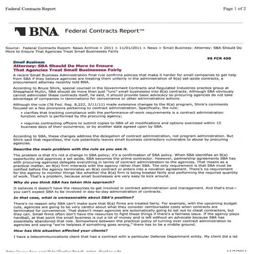 BNA Federal Contracts Reports