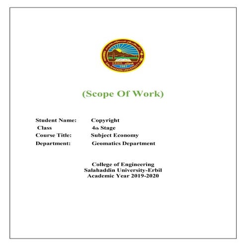 Scope Of Work in Engineering economy
