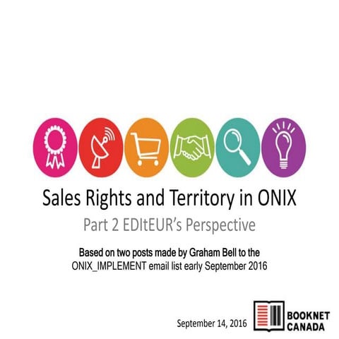BNC Webinar: Sales Rights & Territory in ONIX - Tom Richardson