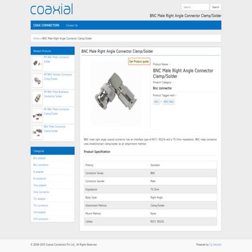 Bnc male precision connector crimpsolder 2 | PDF