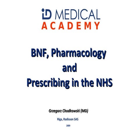 Bnf, Pharmacology And Prescribing In The Nhs
