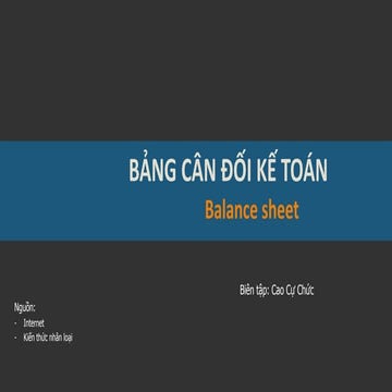 Bảng cân đối kế toán   balance sheet