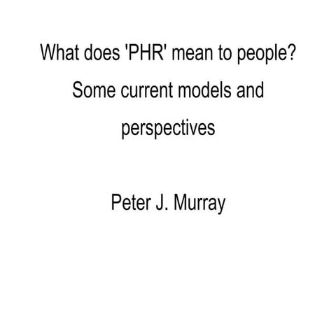 ni2009 Phr Workshop Peter Part1