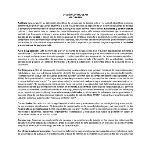 Glosario del texto diseño curricular