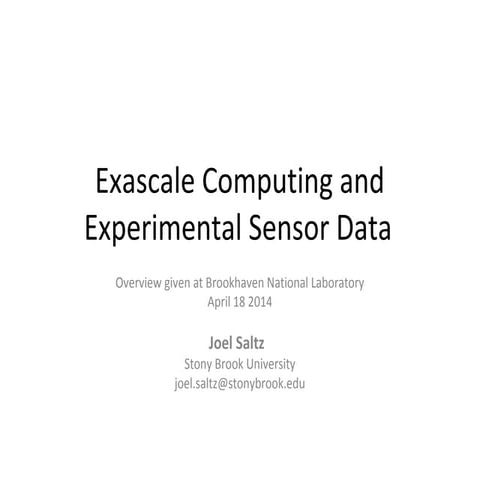 Exascale Computing and Experimental Sensor Data