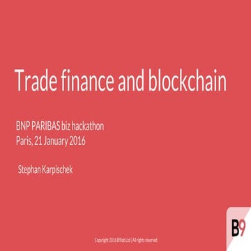 Trade finance and blockchain