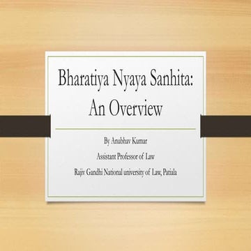 Bharatiya Nyaya Sanhita and its Overview in India, 2024