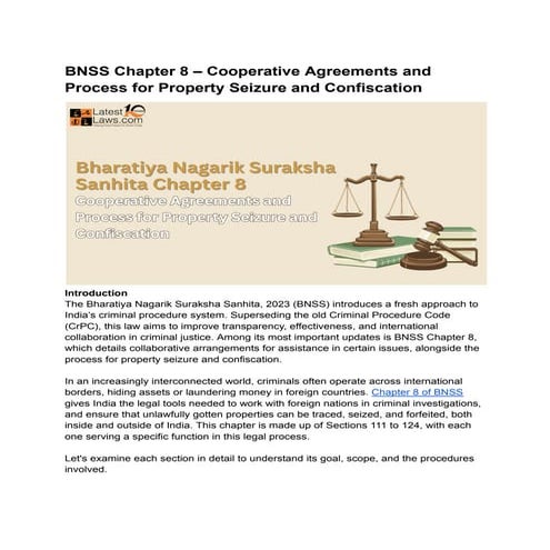 BNSS Chapter 8 – Cooperative Agreements and Process for Property Seizure and ...