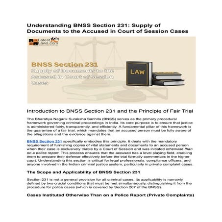 BNSS Section 231_ Supply of Documents to the Accused in Court of Session Case...