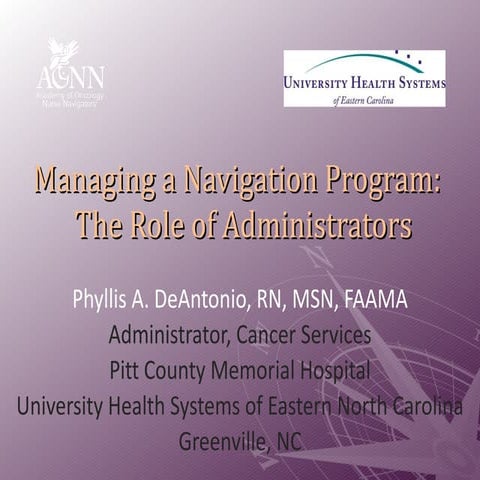 Managing a Navigation Program: The Role of Administrators