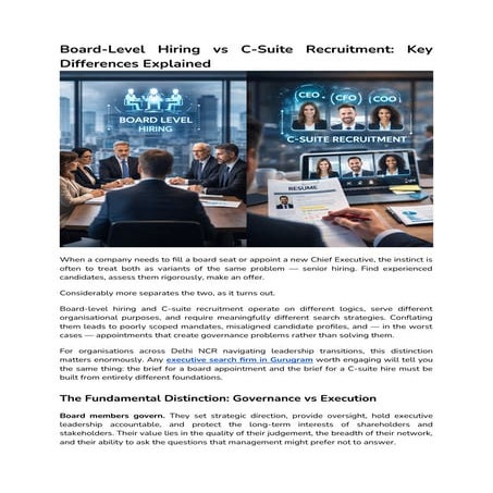 Understanding the Key Differences Between Board-Level Hiring and C ...