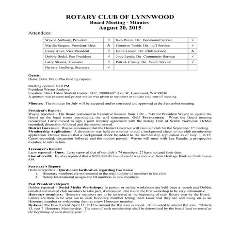 Board minutes august 2015 | DOC