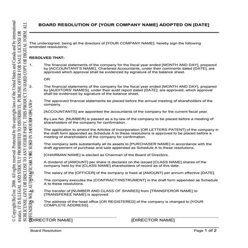 Shareholders resolution | DOC