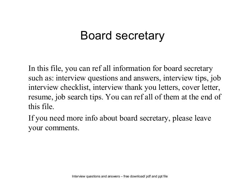Board secretary