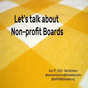 Let's talk about Non-profit Boards