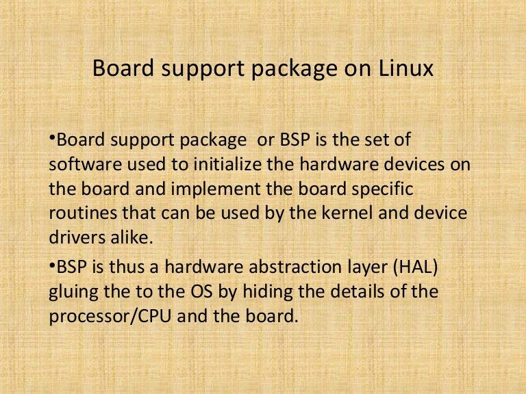 Board support package_on_linux