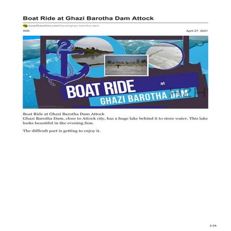 Boat ride at ghazi barotha dam attock