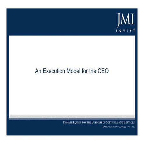 Bob Sywolski An Execution Model For The Ceo