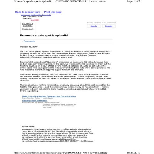 Bob evans chicago sun times  10 18_2010